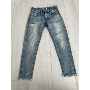 MOUSSY Vintage Cropped Frayed Jeans  Sz 24 Distressed
